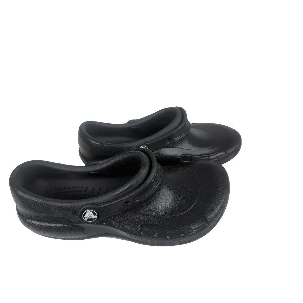 Crocs Bistro Black Work Clogs Unisex Men 5 Women 7 Slip Resistant Chef Nurse EUC